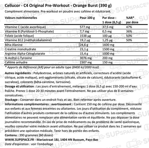 C4 Original Pre-workout Orange Burst (390 g)-1