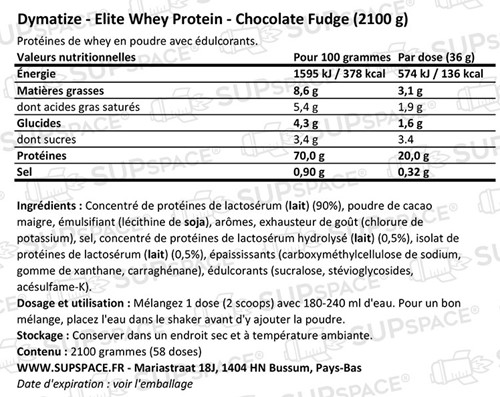 Dymatize Elite Whey Protein Chocolate Fudge (2100 g)-1