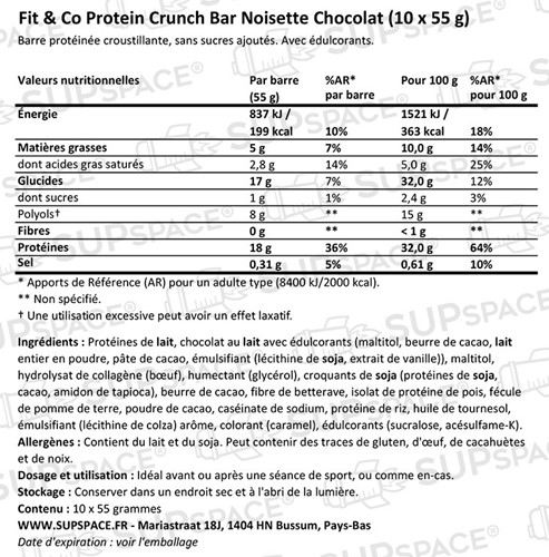Fit & Co Protein Crunch Bar Noisette Chocolat-1