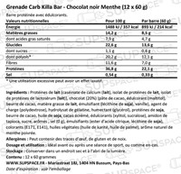 Grenade Carb Killa Protein Bar Chocolat noir Menthe (12 x 60 g)-1