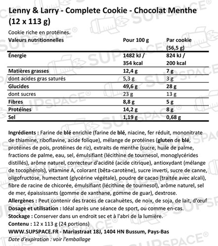 Lenny & Larry Complete Cookie Chocolat Menthe (12 x 113 g)-1