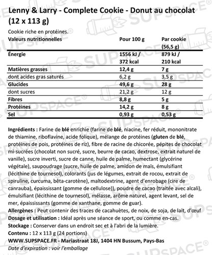 Lenny & Larry Complete Cookie Chocolate Donut (12 x 113 g)-1