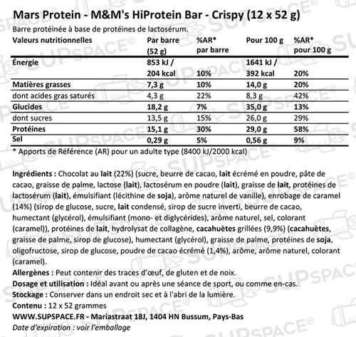 M&M's HiProtein Crispy Bar (12 x 52 g)-1