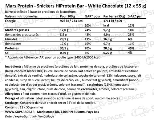 Snickers HiProtein White Bar (12 x 55 g)-1