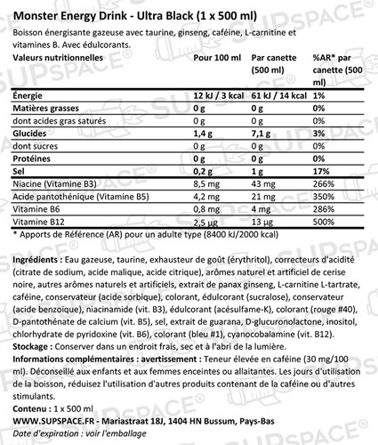 Monster Energy Ultra Black (1 x 500 ml)-1