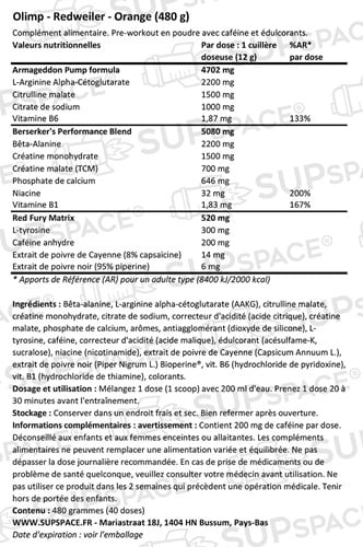 Olimp Redweiler Orange (480 g)-1