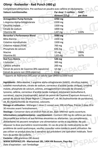 Olimp Redweiler Red Punch (480 g)-1