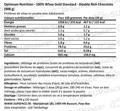 Gold Standard 100% Whey Double Rich Chocolate (900 g)-1