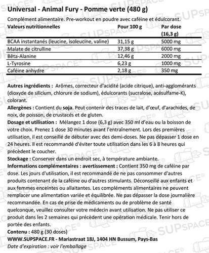 Animal Fury Pomme verte (480 g)-1