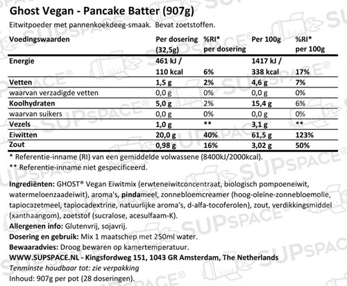 Ghost Vegan Pancake Batter (907 gr)