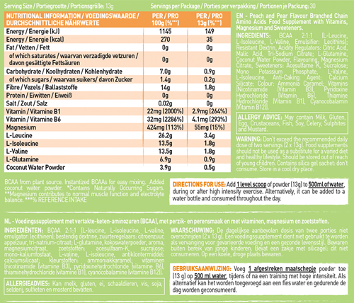 Grenade BCAA Pêche Poire (390 g)-2