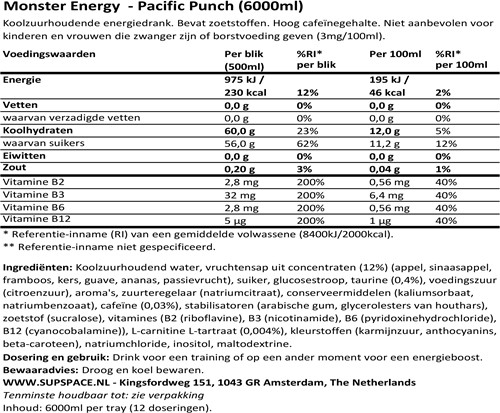 Monster Energy Pacific Punch (12 x 500 ml)
