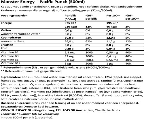 Monster Energy Pacific Punch (1 x 500 ml)