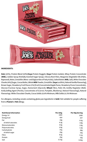 Mountain Joe's Protein Flapjacks Fraise & Chocolat blanc (16 x 60 g)-3