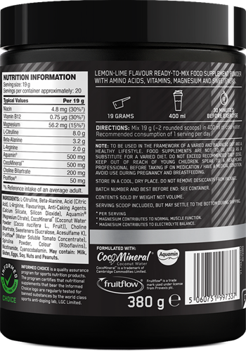 Optimum Nutrition Platinum Pump Pre-workout Citron Citron vert (380 g)-2