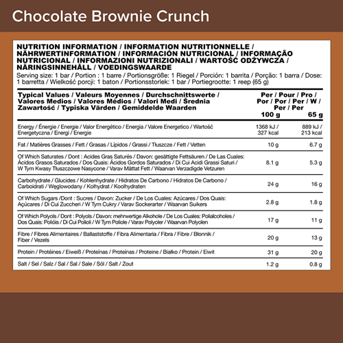 Optimum Nutrition Protein Bar Chocolate Brownie Crunch (10 x 65 g)-2