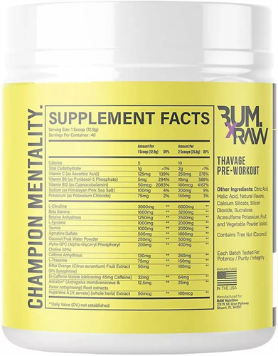 RAW CBUM Thavage Pre-workout Limonade à la mûre (520 g)-2