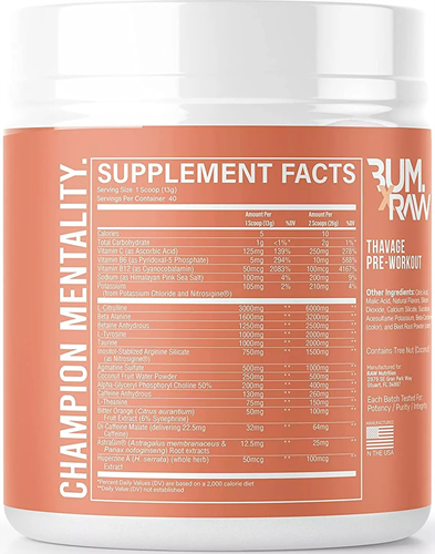 RAW CBUM Thavage Pre-workout Peach Bum (520 g)-2