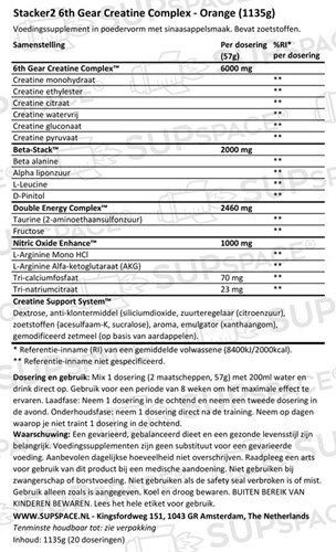 Stacker2 6th Gear Creatine Complex Orange (1135 gr)