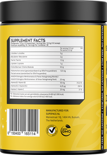 Supspace Pre Workout Stim Free Watermelon back
