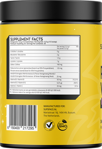 Supspace Pre-workout Pastèque (345 g)-2