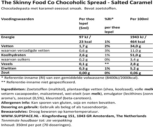 Skinny Chocoholic Spread Salted Caramel (350 gr)