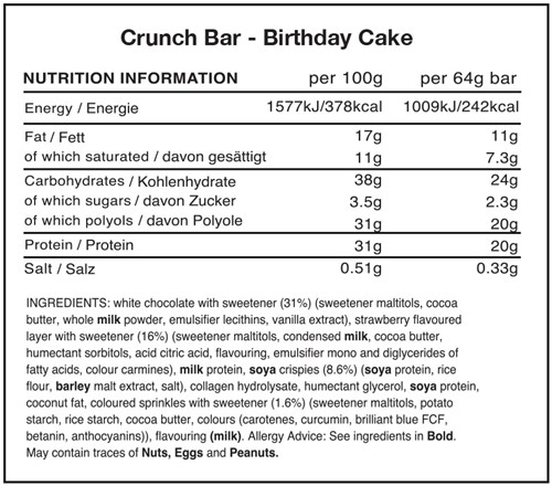 Warrior Crunch Bar Birthday Cake (12 x 64 g)-3