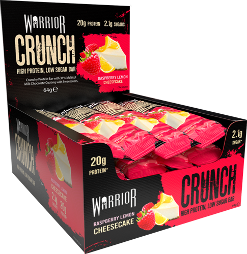 Warrior Crunch Bar Cheesecake à la framboise et au citron (12 x 64 g)