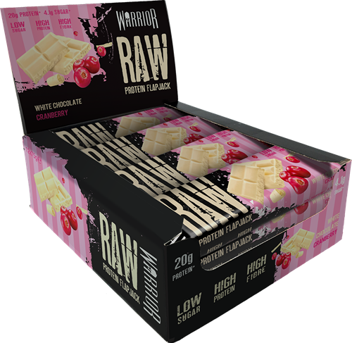 Warrior Raw Protein Flapjack Chocolat blanc Cranberry (12 x 75 g)